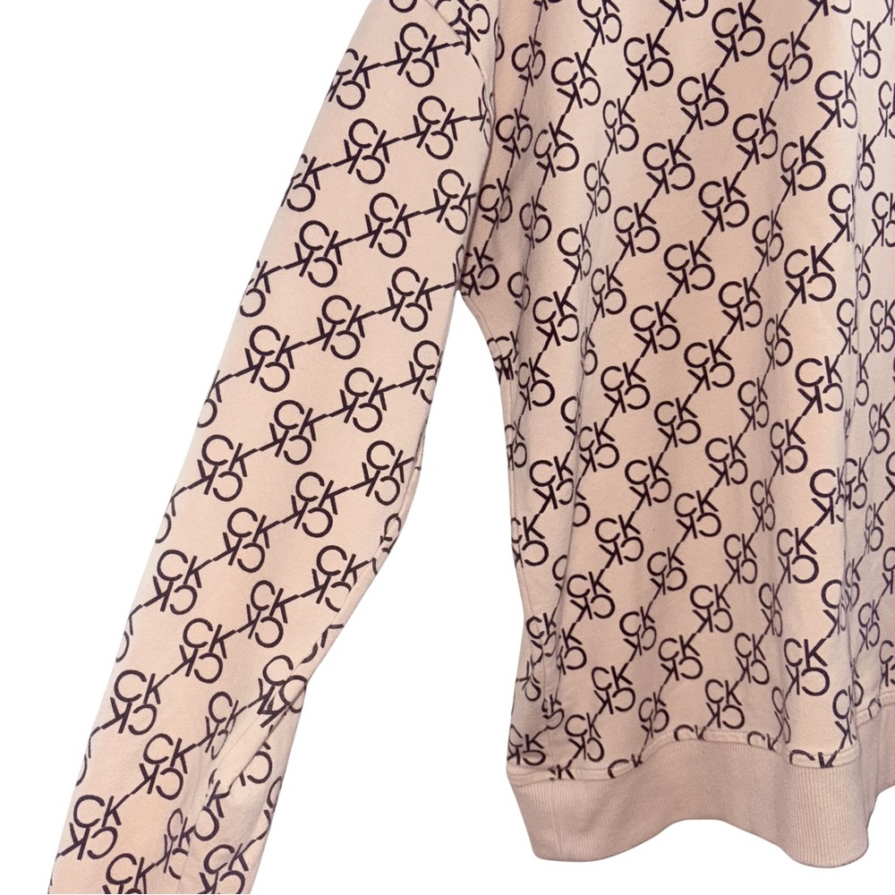 Calvin Klein Dusty Pink Logo Ribbed Crewneck - Picture 4 of 5